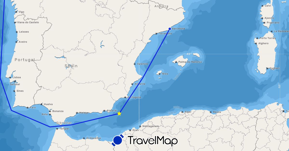 TravelMap itinerary: driving, anna in Spain (Europe)